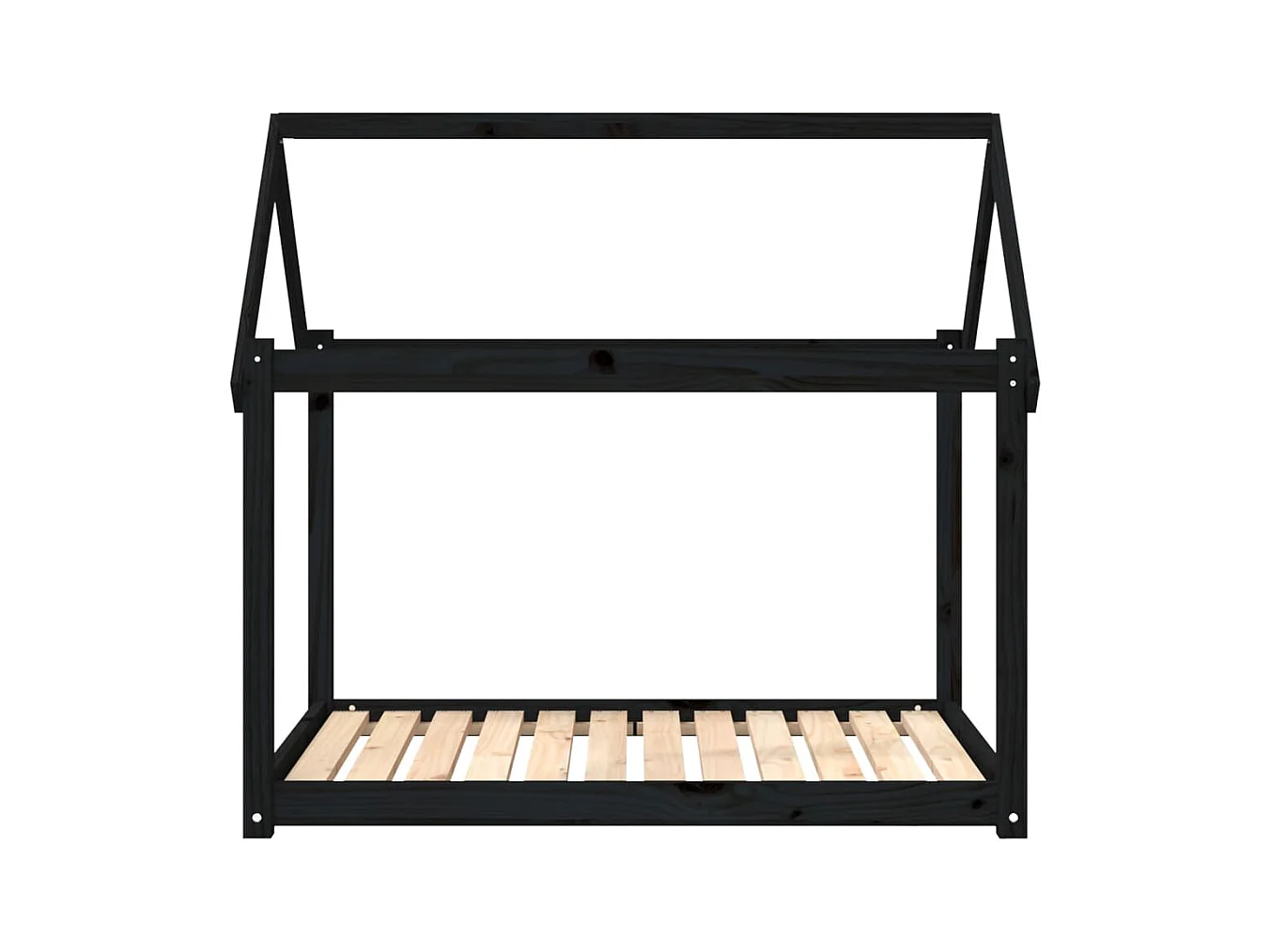 Naomi  Cama para perros madera maciza de pino negro 111x80x100 cm