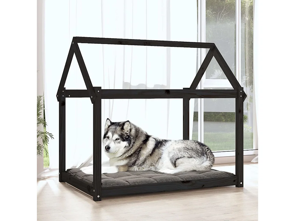 Naomi  Lit pour cen Noir 111x80x100 cm Bois de pin solide