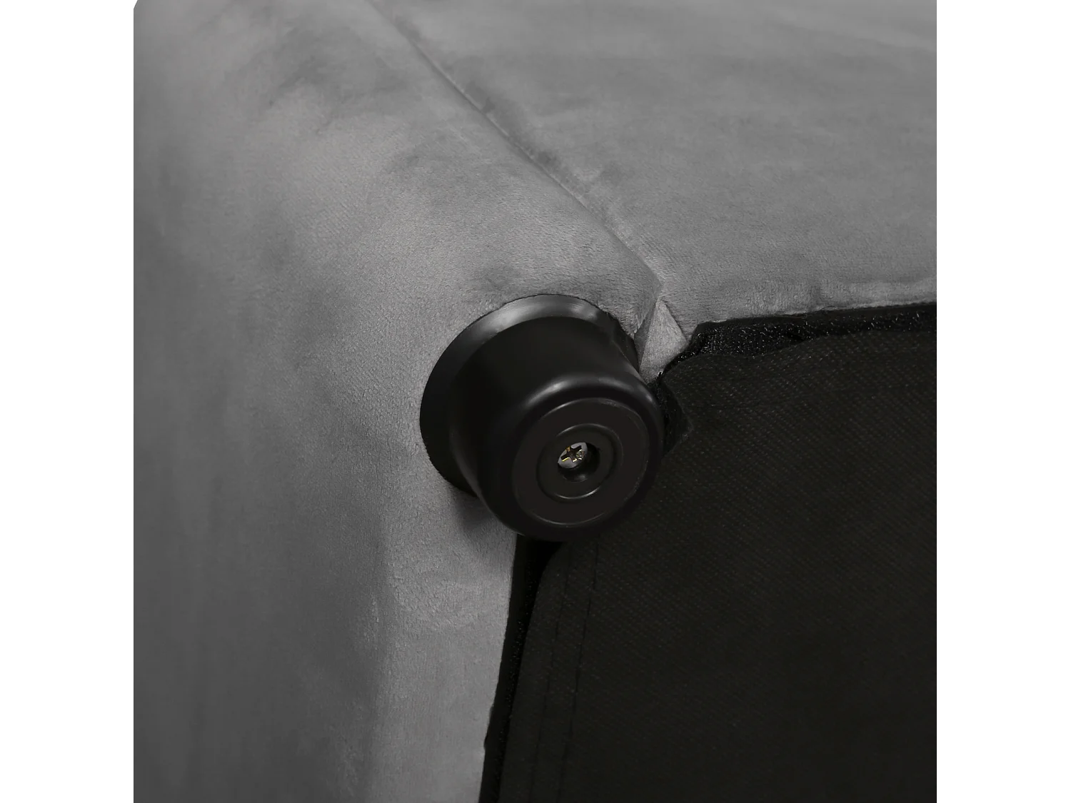 Lit double rembourré, 140 x 200 cm, avec espace de rangement sous le lit, sommier à lattes, gris