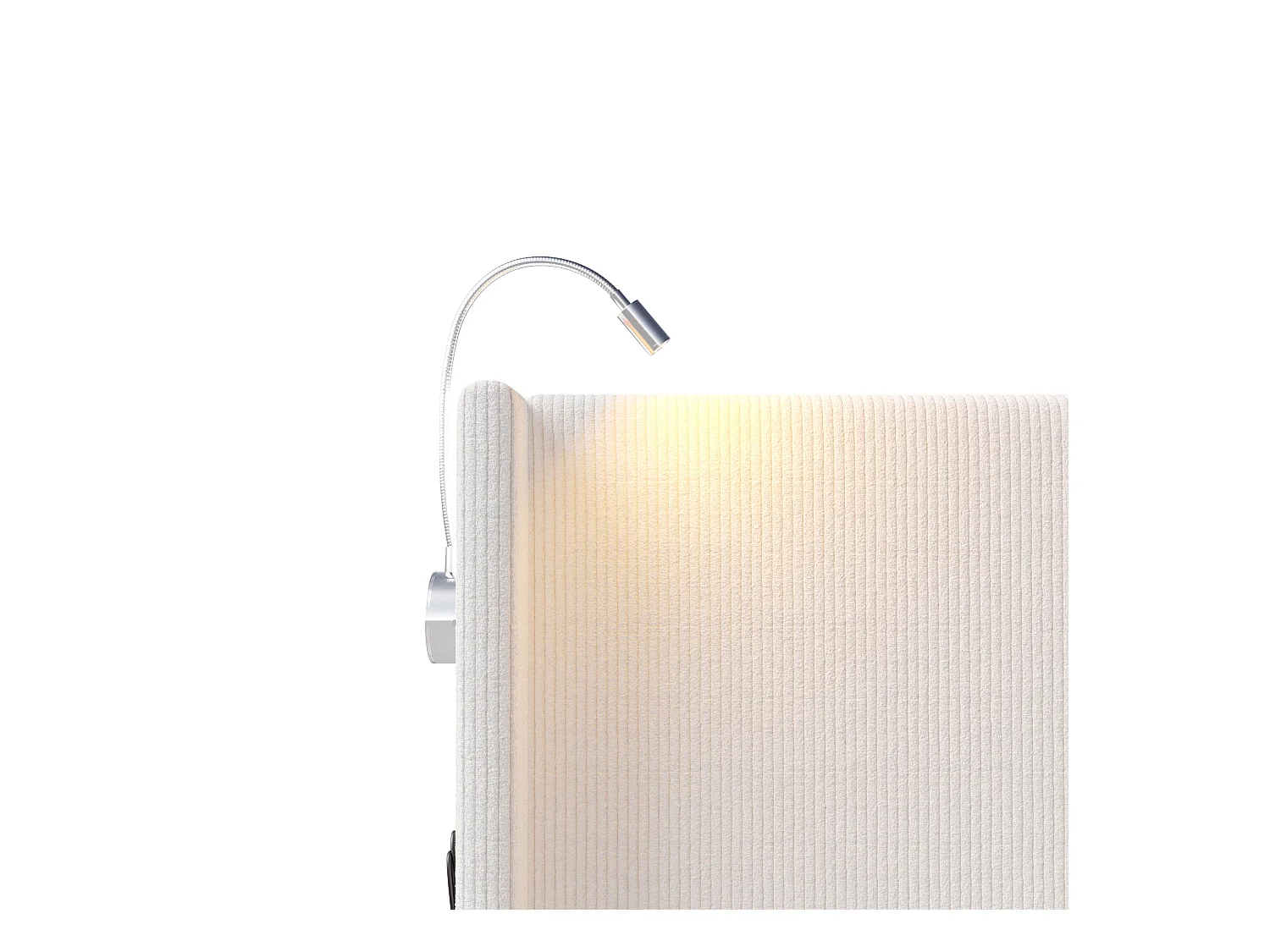 Bed 140 x 200 cm met opbergbodem, met LED en USB en opbergfunctie, fluweel, wit