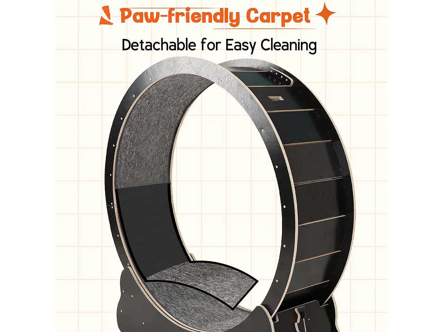 YODOLLA Roue d'Exercice pour Chat 110cm, Roue d'exercice silencieuse pour chats d'intérieur pour santé & divertissement, Noir