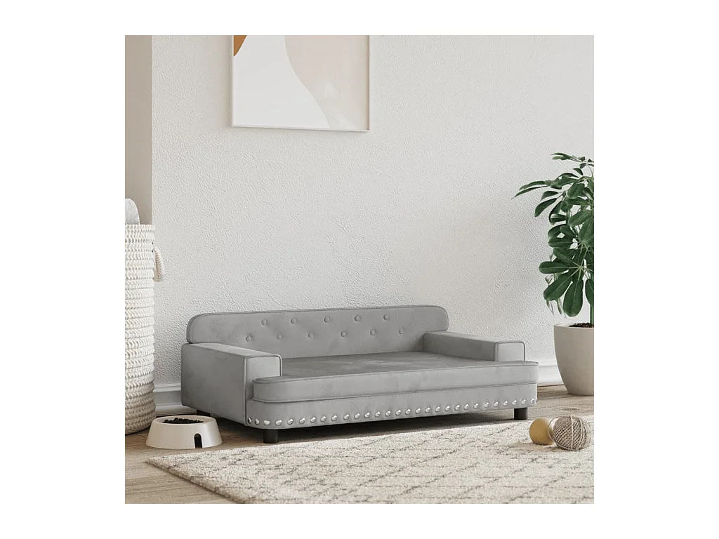 Tenzo  Lit pour cen gris clair 90x53x30 cm velours