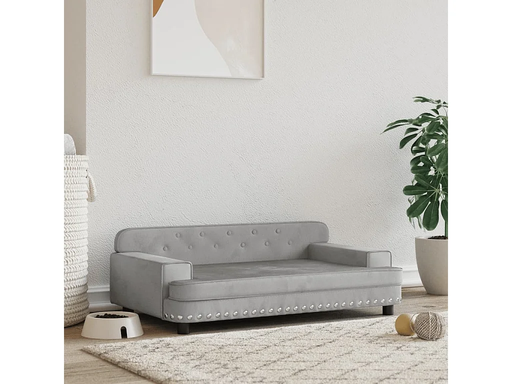 Tenzo  Lit pour cen gris clair 90x53x30 cm velours