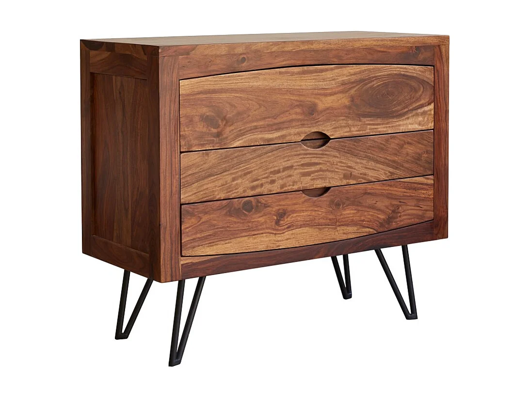 Kinderkommode Bonnie aus Sheesham-Holz, mit 3 Schubladen