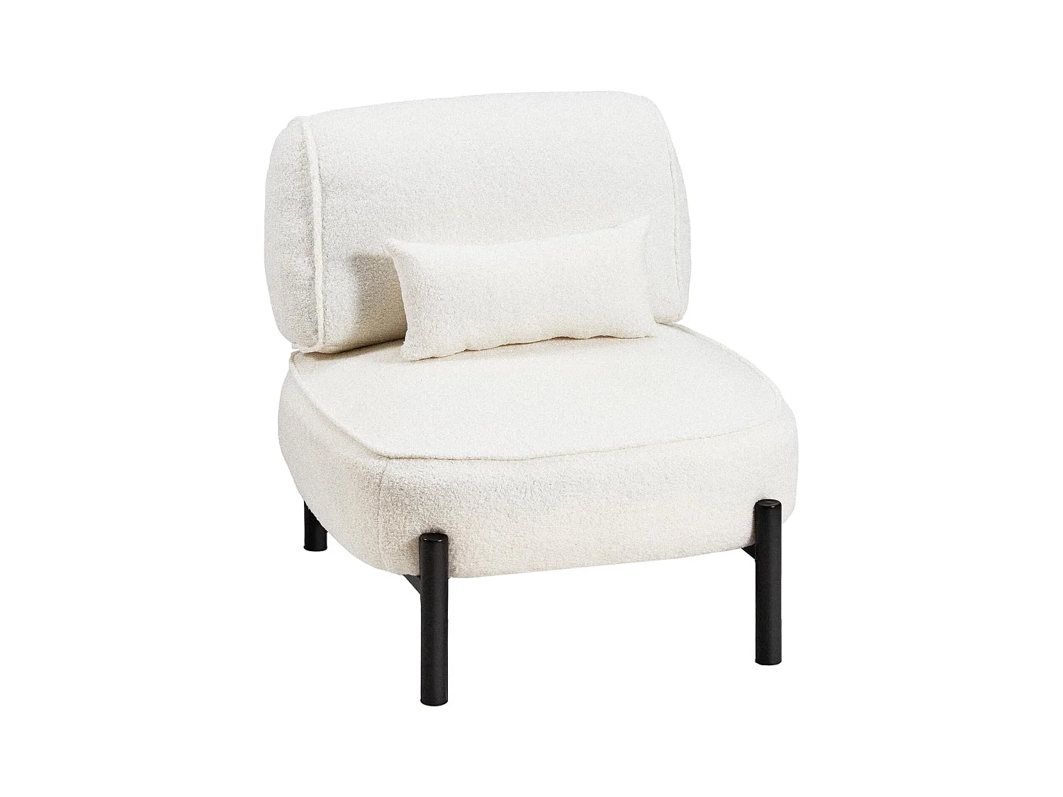 YODOLLA Fauteuil lounge de relaxation, Fauteuil lounge extra-grand rembourré Teddy avec coussins, Fauteuil lecteur confortable pour chambre, Blanc