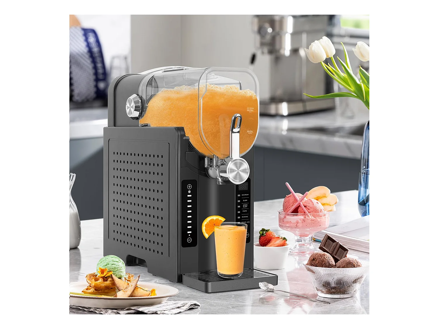 YODOLLA Machine à Granité 2,6L 7-en-1 Pour cocktails glacés maison, Frappés, Milkshakes & jus congelés avec nettoyage automatique et technologie InstantFreeze
