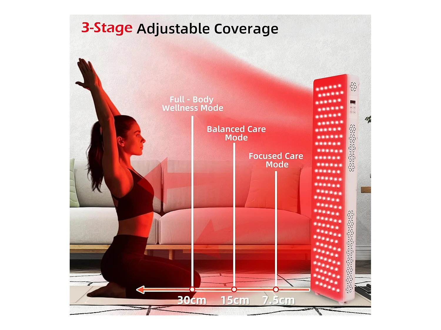 YODOLLA Lampe à lumière rouge Pro180 pour le corps entier, 180 LED avec 5 longueurs d'onde (Infrarouge & Rouge), Plus puissante que les modèles mono-ondes