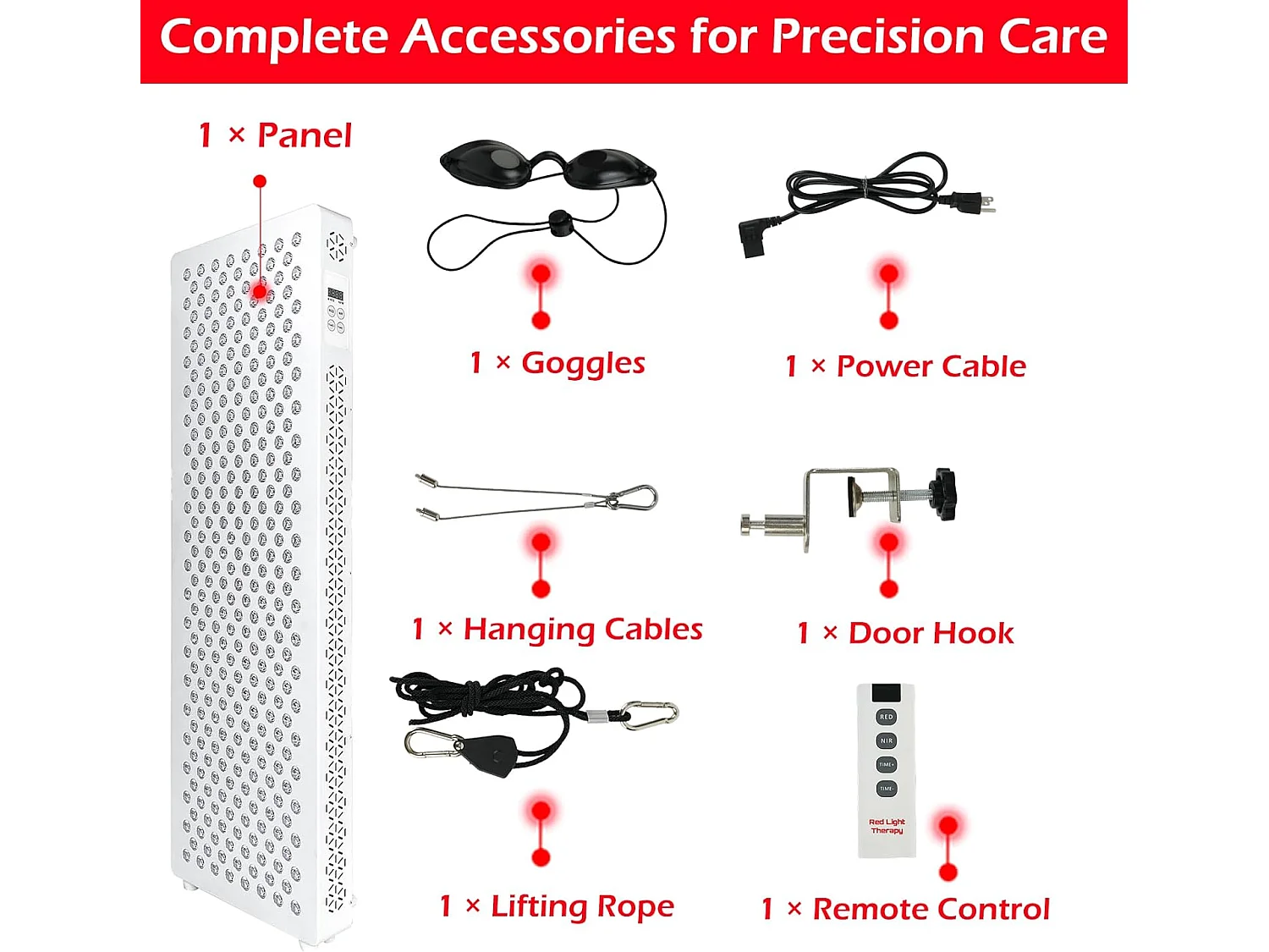 YODOLLA Lampe lumière rouge Pro300 Pour corps entier, 300 LED avec 5 longueurs d'onde (Infrarouge & Rouge), Plus puissant que modèles mono-longueur