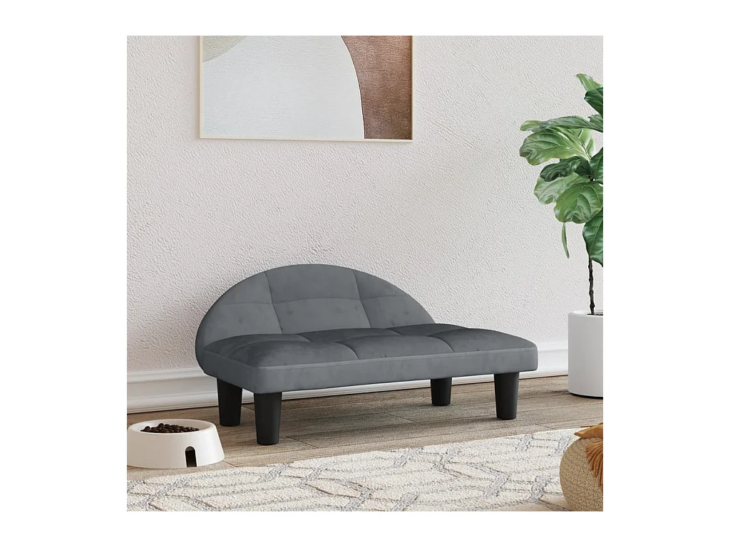 Fort Morgan  Lit pour cen gris foncé 70x52x30 cm velours