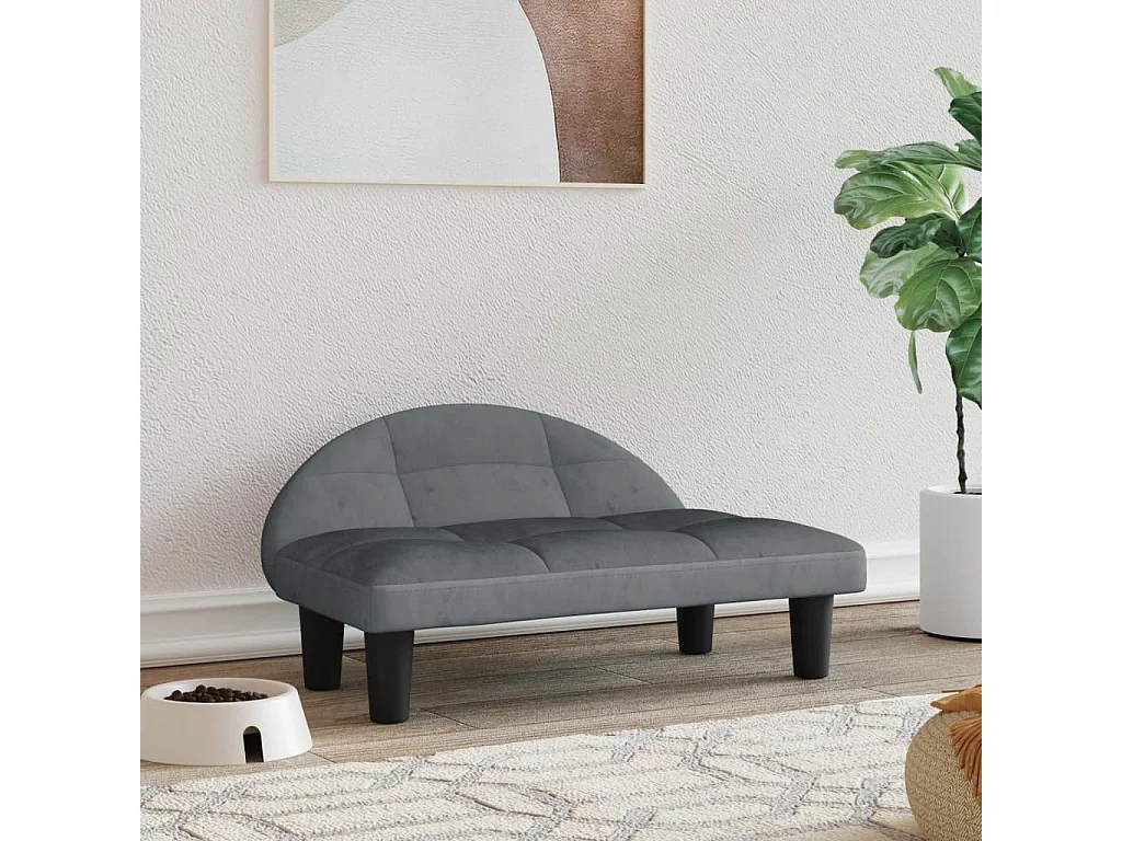 Fort Morgan  Lit pour cen gris foncé 70x52x30 cm velours