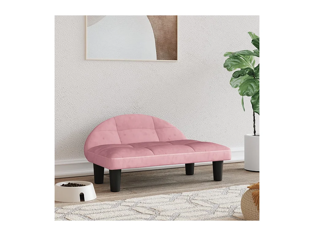 Fort Morgan  Lit pour cen rose 70x52x30 cm velours