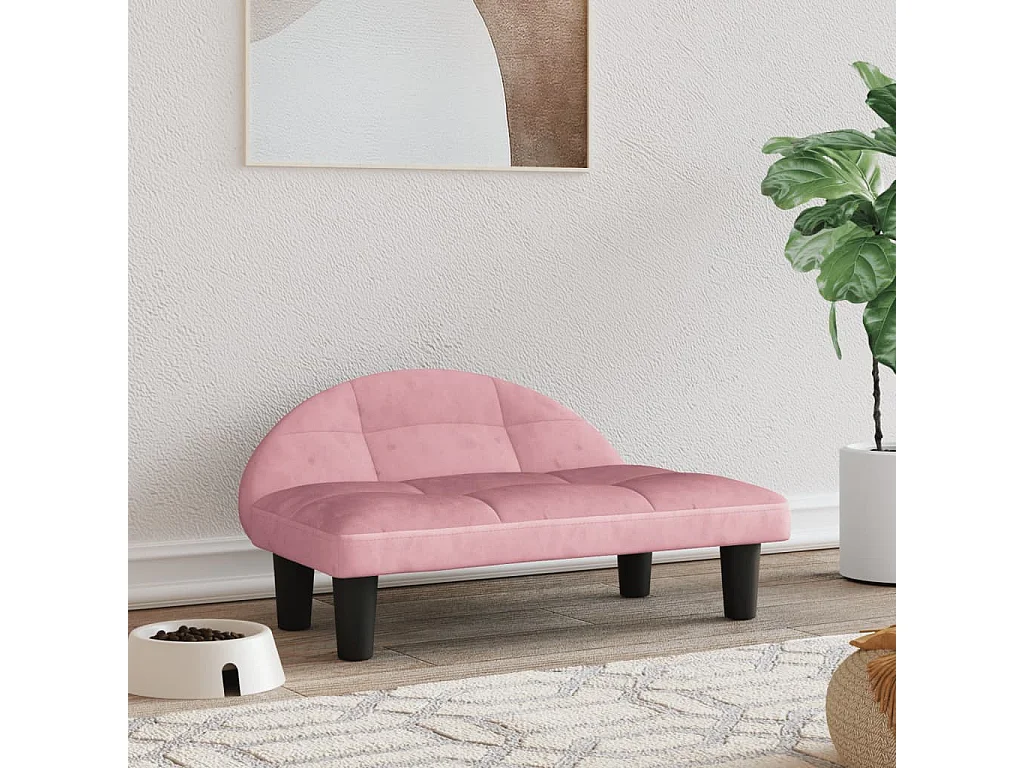 Fort Morgan  Lit pour cen rose 70x52x30 cm velours