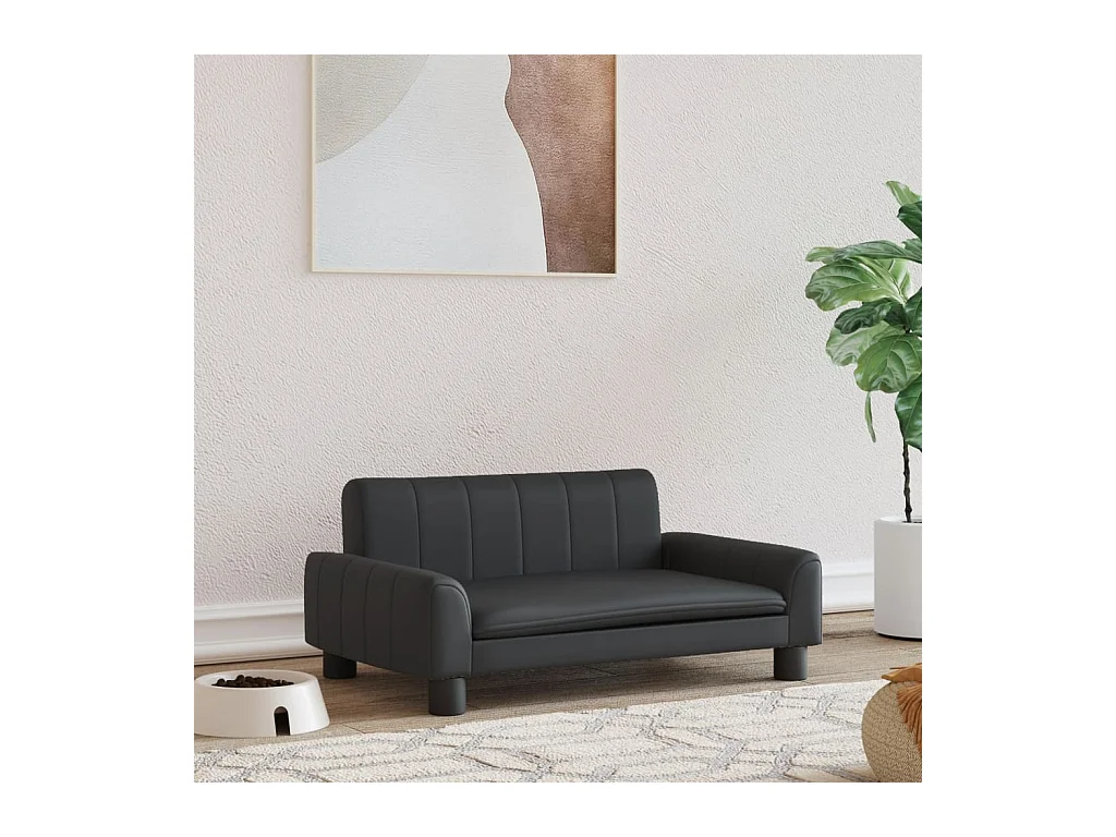 Trent Alan  Lit pour cen noir 70x45x30 cm similicuir