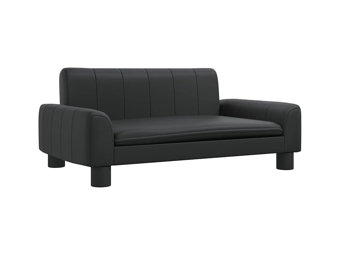 Trent Alan  Cama para perros de cuero sintético negra 70x45x30 cm
