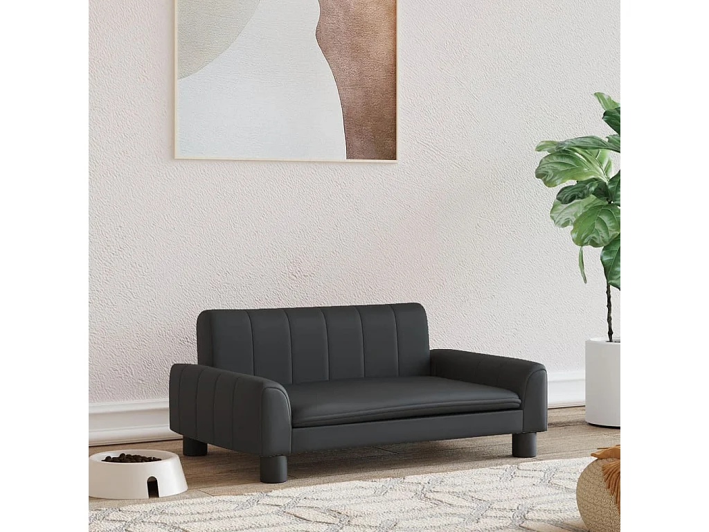 Trent Alan  Lit pour cen noir 70x45x30 cm similicuir