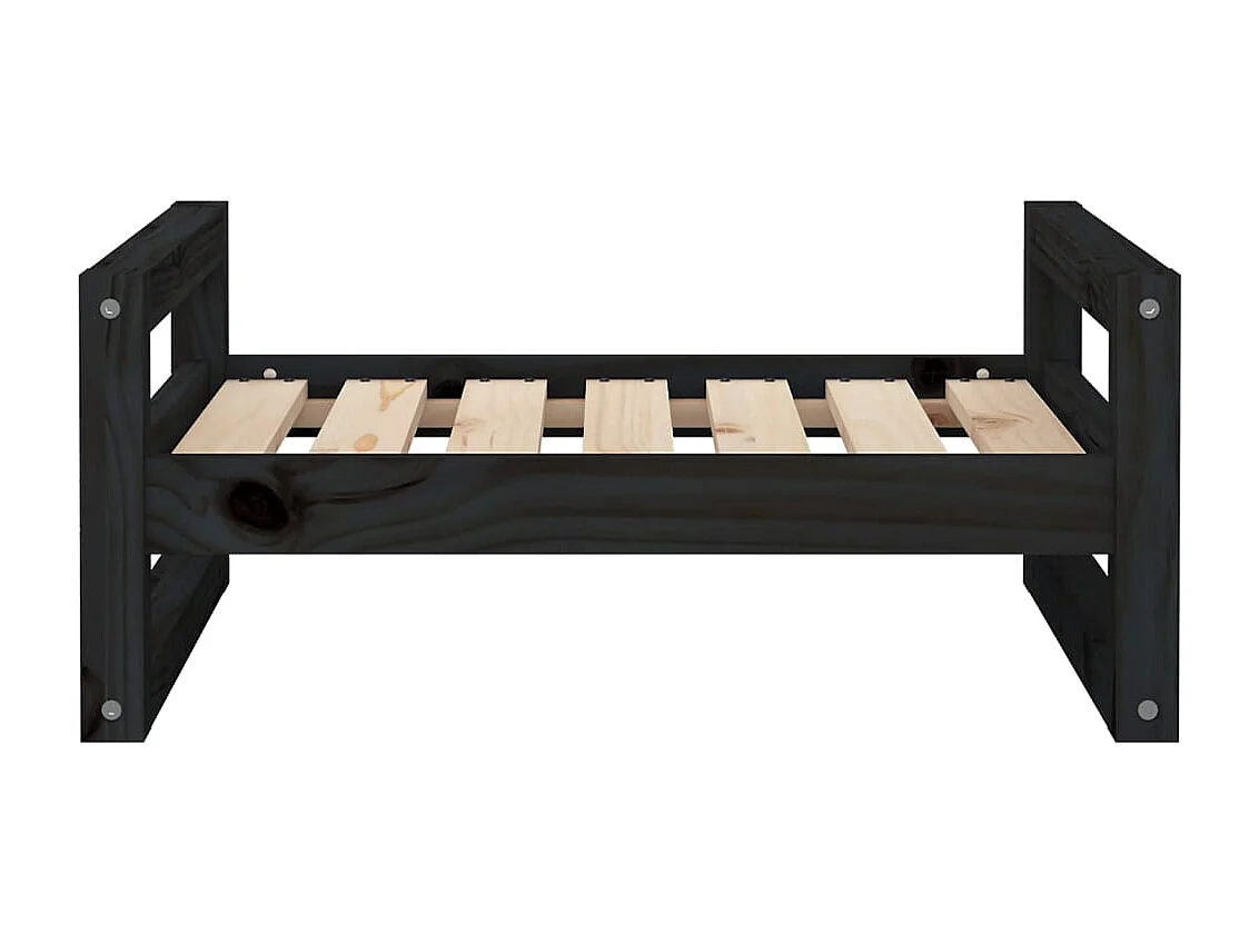 Harelbeke  Lit pour cen Noir 65,5x50,5x28 cm Bois de pin solide