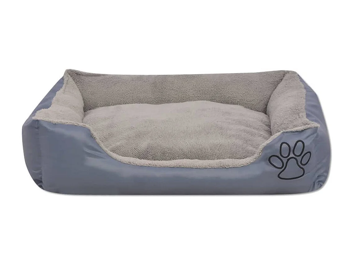 Zilena  Lit pour cens avec coussin rembourré Taille L Gris