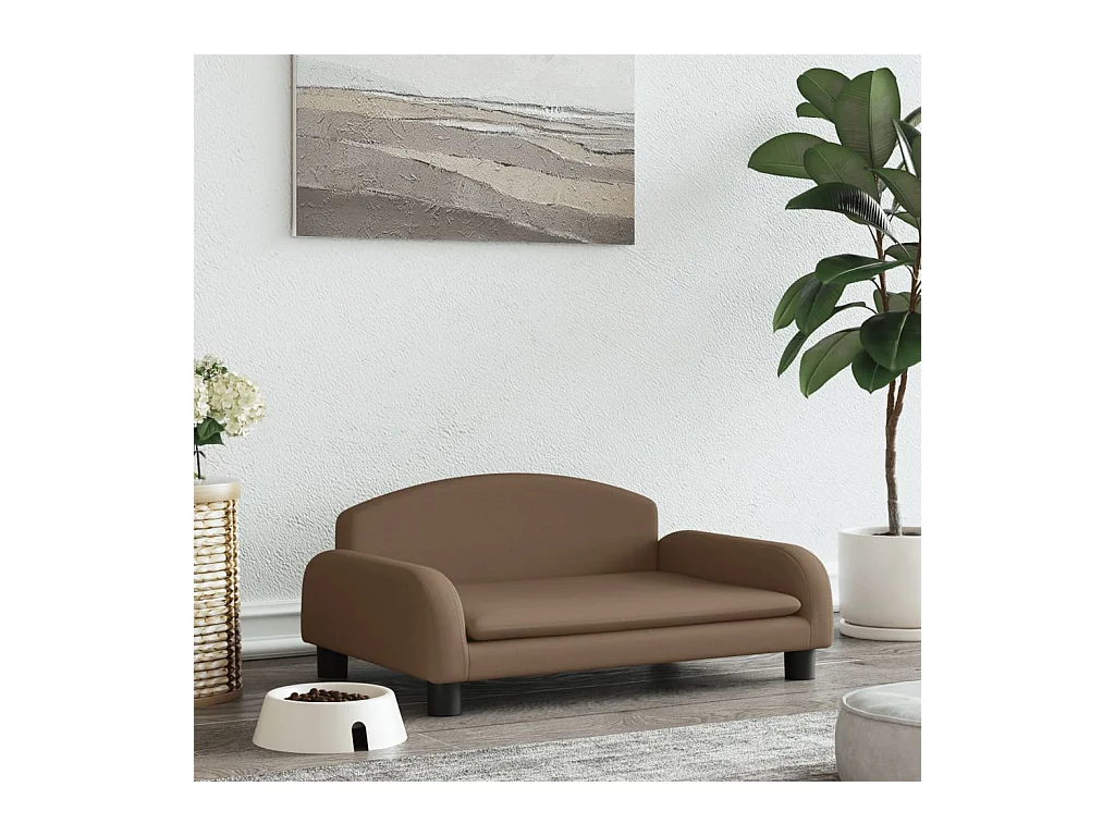 Nezihe  Lit pour cen marron 70x45x30 cm tissu