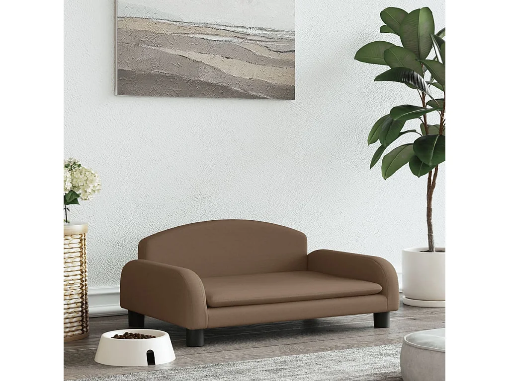 Nezihe  Lit pour cen marron 70x45x30 cm tissu