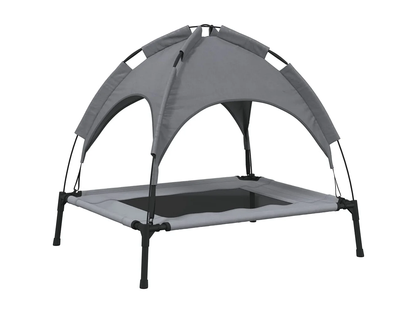 Selvya  Lit pour cen avec auvent anthracite tissu Oxford et acier