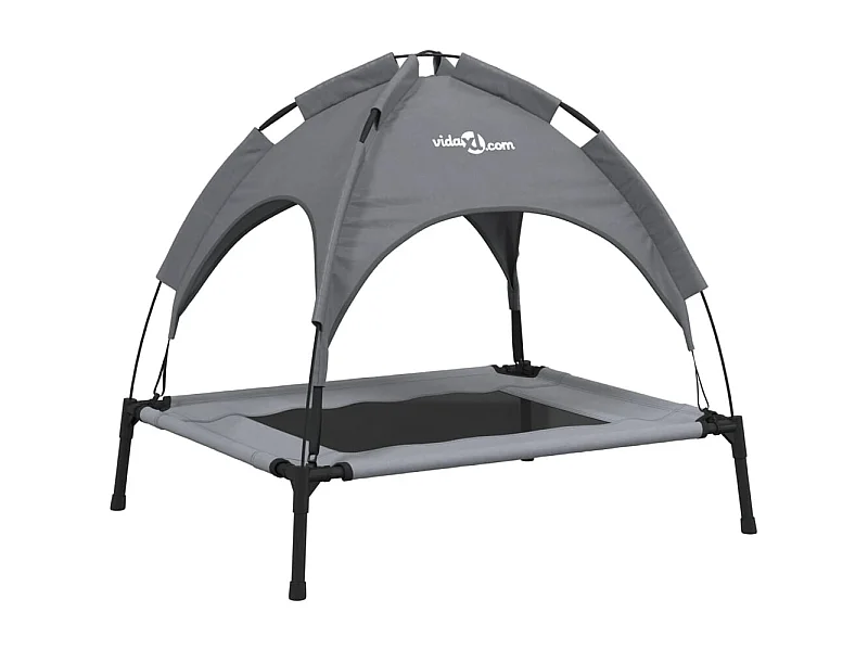 Selvya  Lit pour cen avec auvent anthracite tissu Oxford et acier