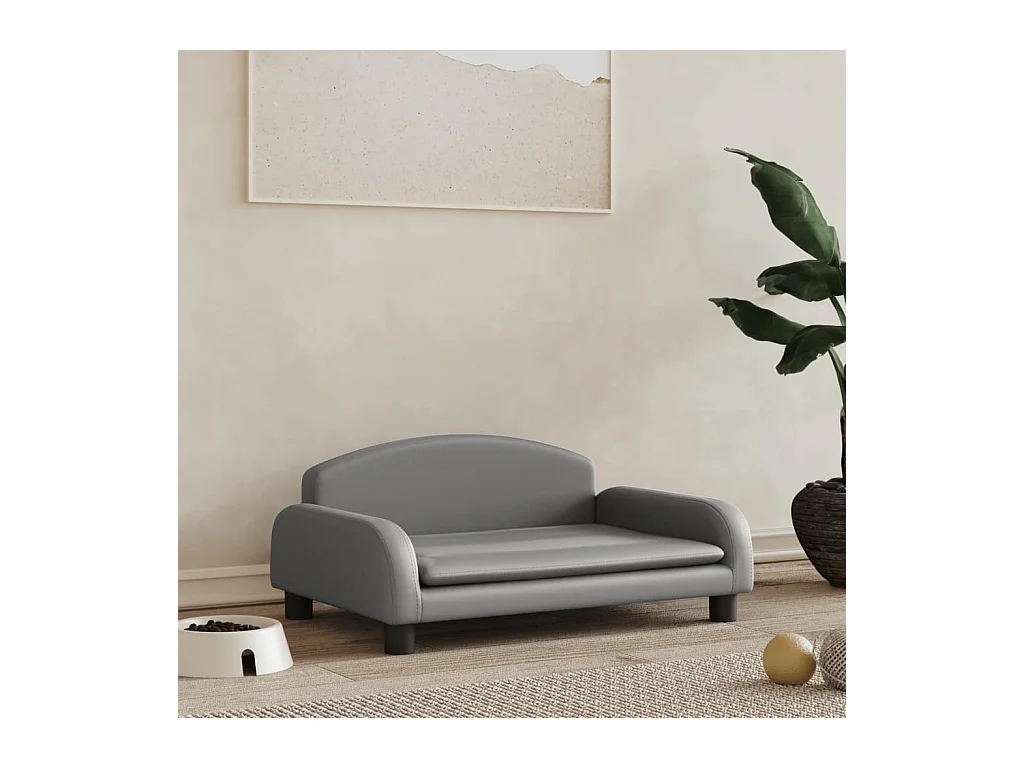 Nezihe  Lit pour cen gris 70x45x30 cm similicuir