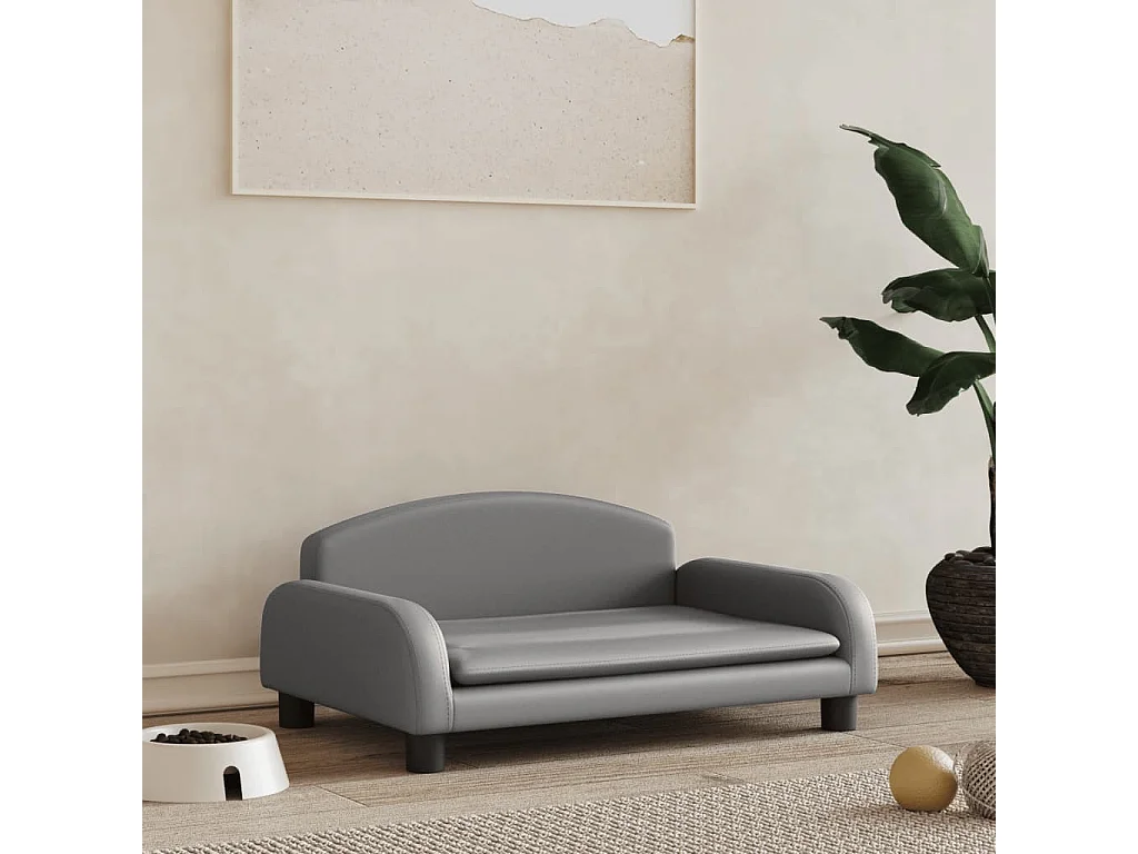 Nezihe  Lit pour cen gris 70x45x30 cm similicuir