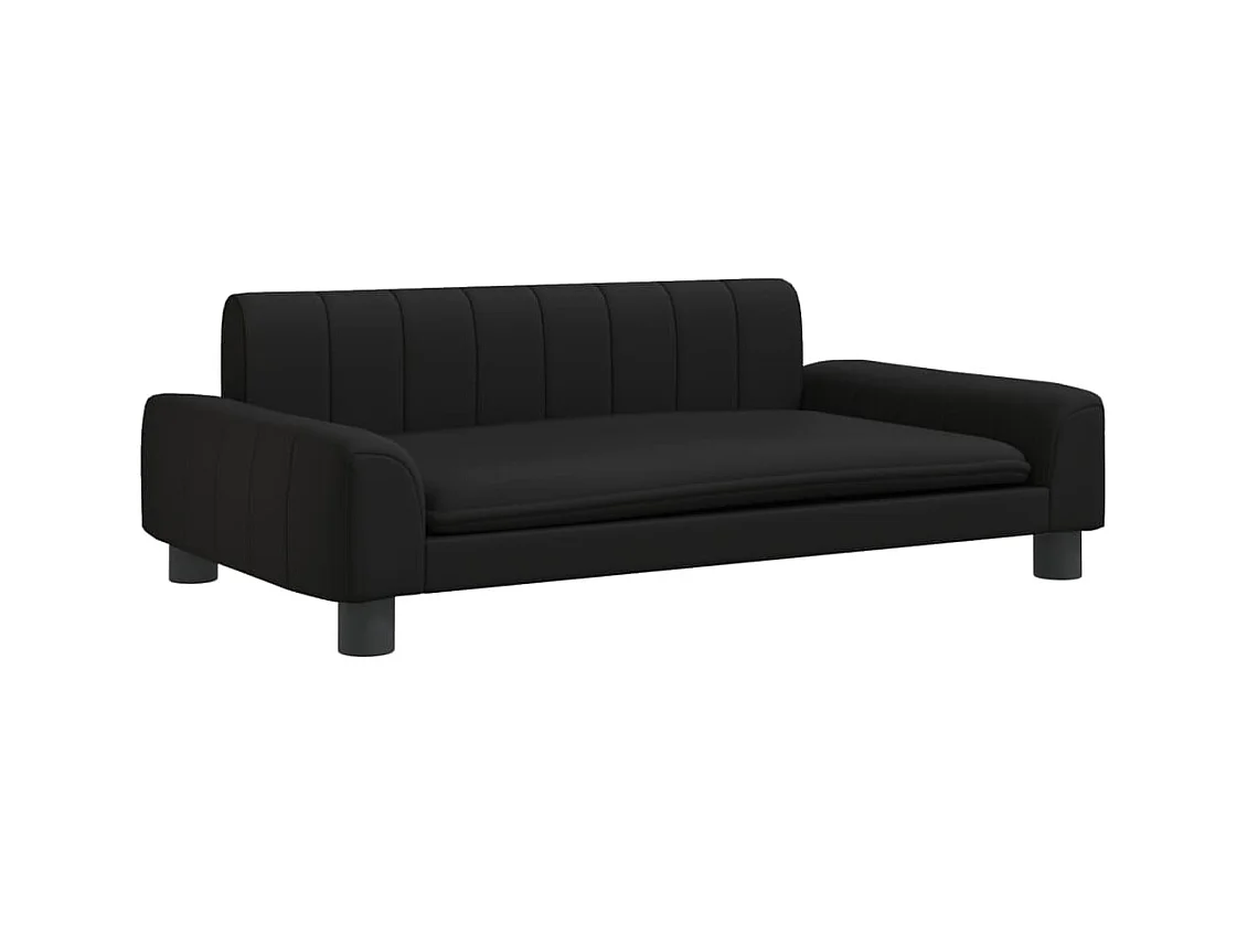 Trent Alan  Cama para perros de cuero sintético negra 90x53x30 cm