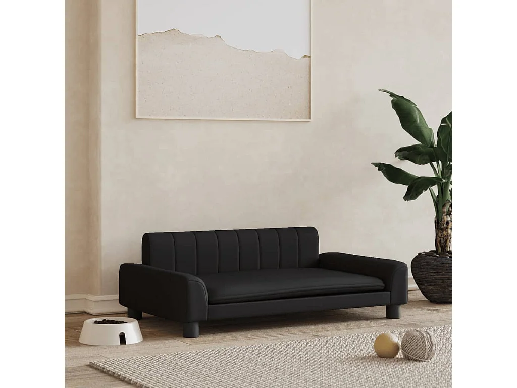 Trent Alan  Lit pour cen noir 90x53x30 cm similicuir