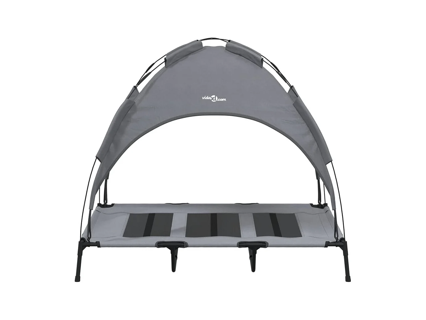 Selvya  Lit pour cen avec auvent anthracite tissu Oxford et acier