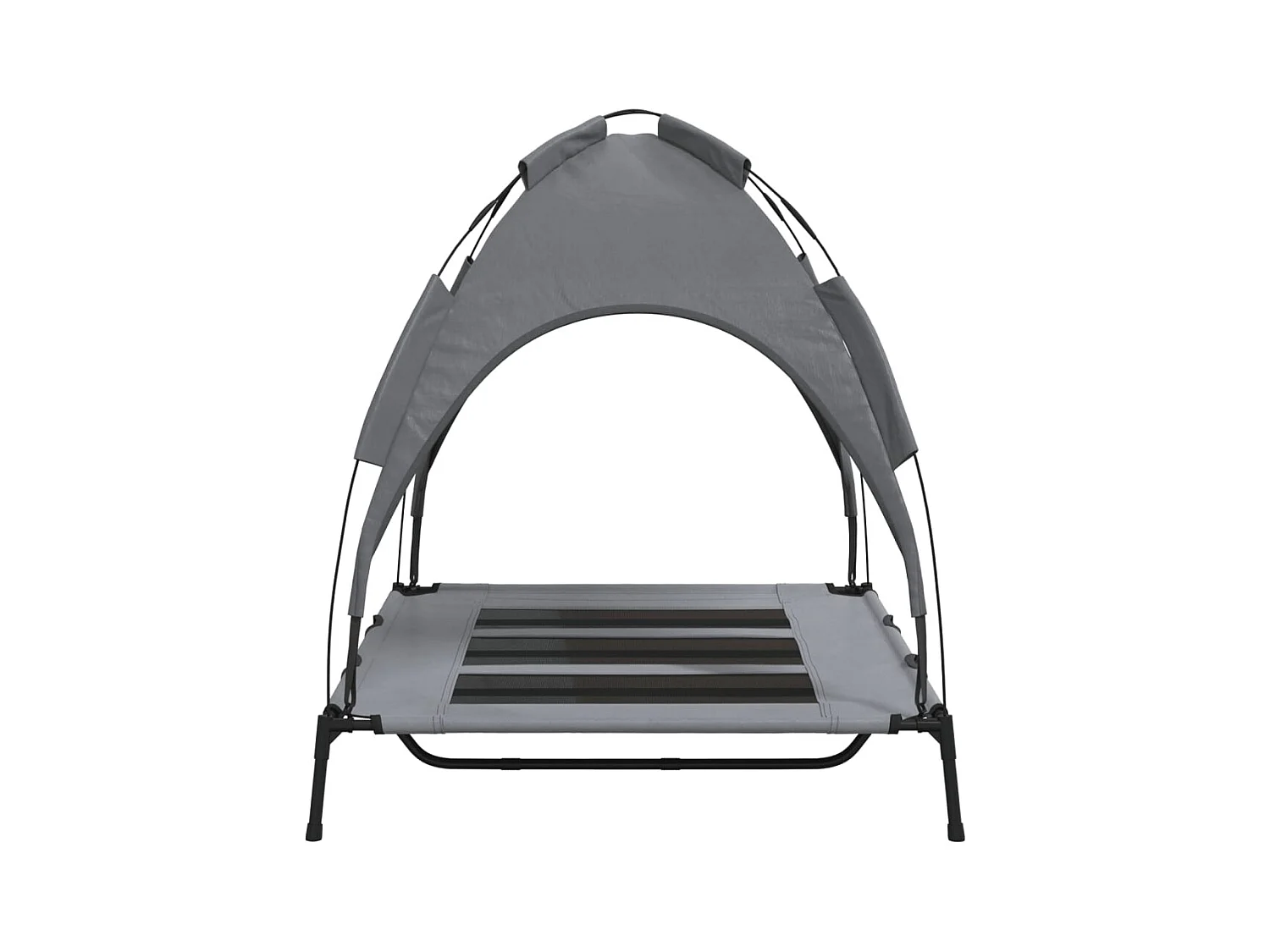 Selvya  Lit pour cen avec auvent anthracite tissu Oxford et acier