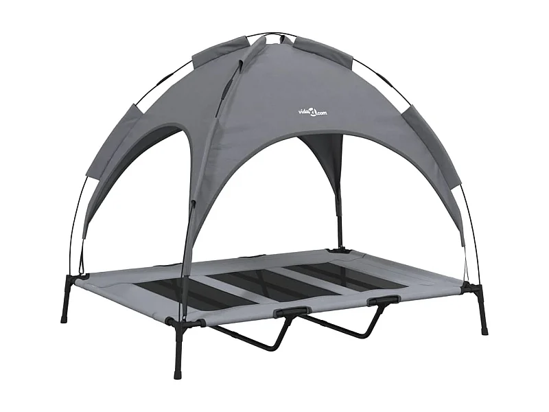 Selvya  Hondenmand met luifel oxford stof en staal antracietkleurig