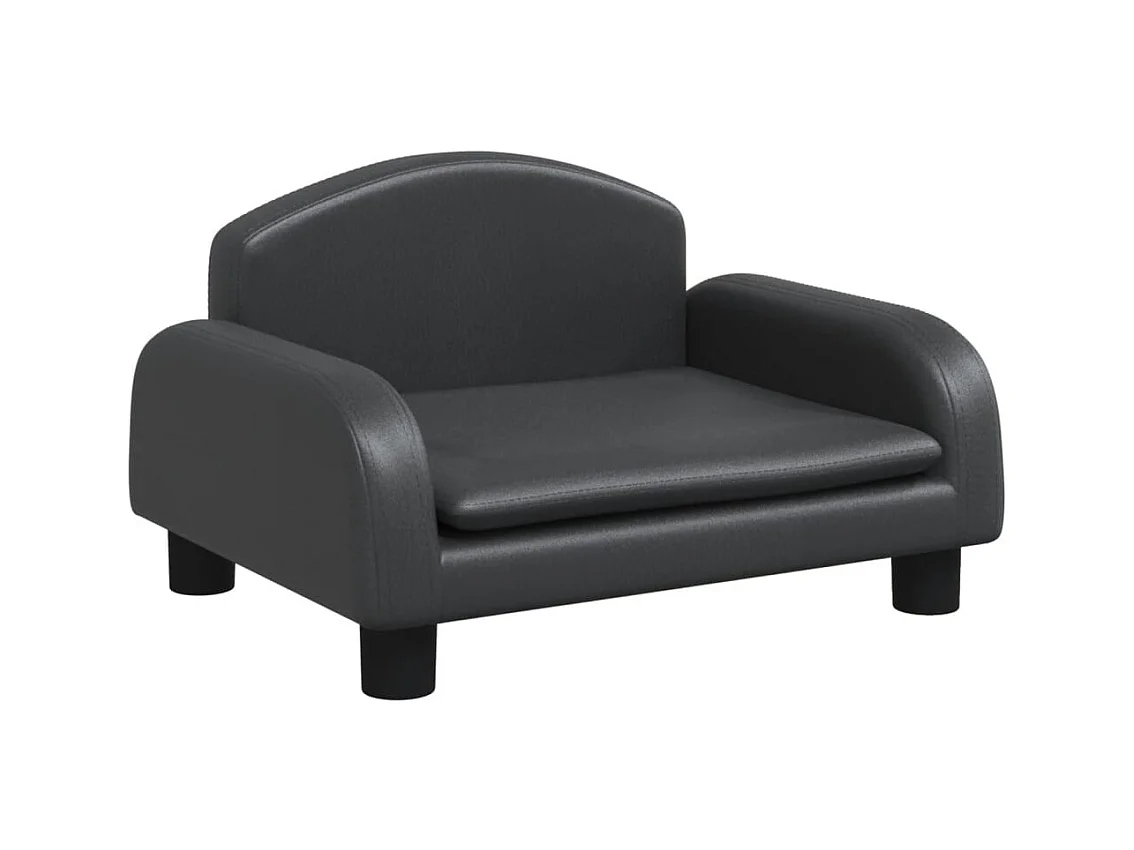 Nezihe  Cama para perros de cuero sintético negra 50x40x30 cm