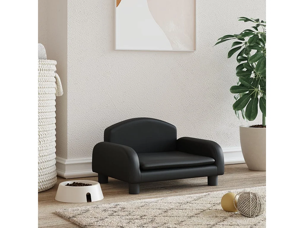 Nezihe  Lit pour cen noir 50x40x30 cm similicuir