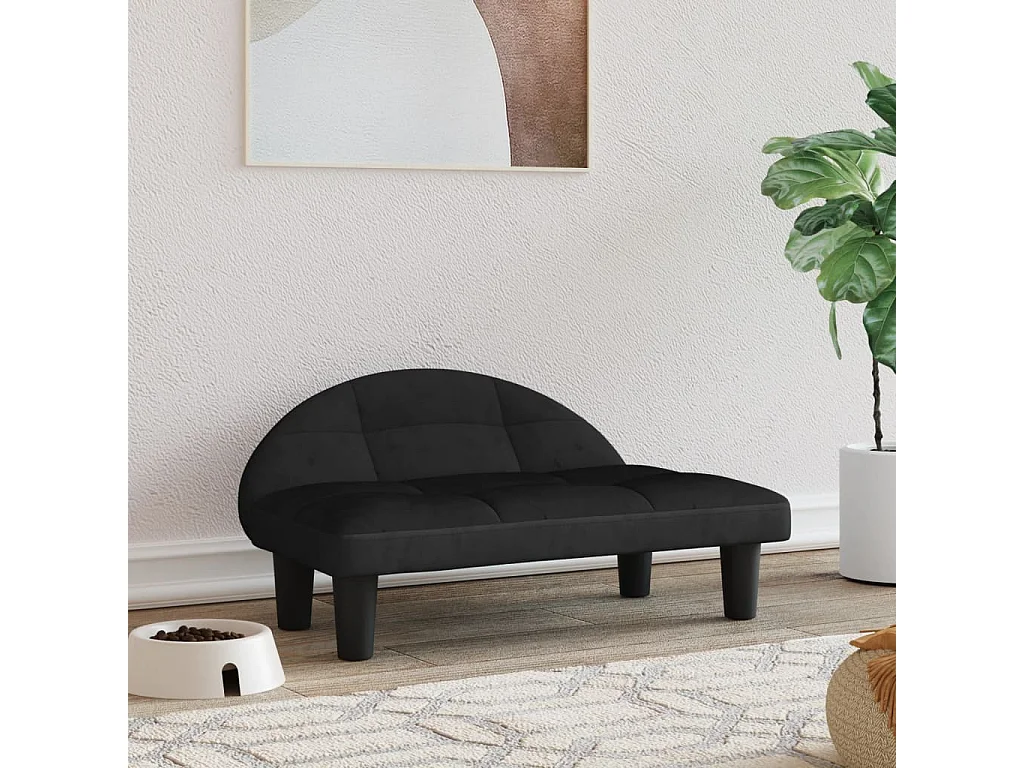 Fort Morgan  Lit pour cen noir 70x52x30 cm velours