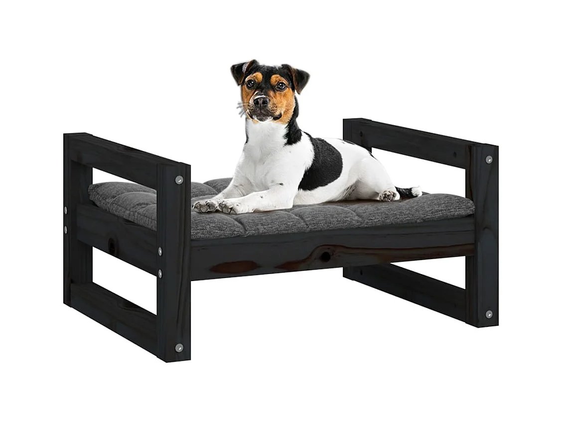 Harelbeke  Lit pour cen Noir 55,5x45,5x28 cm Bois de pin solide