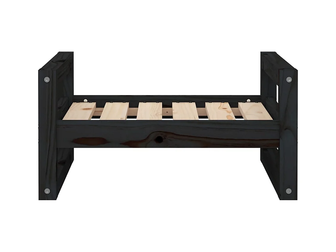 Harelbeke  Lit pour cen Noir 55,5x45,5x28 cm Bois de pin solide