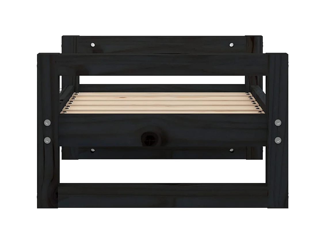 Harelbeke  Lit pour cen Noir 55,5x45,5x28 cm Bois de pin solide