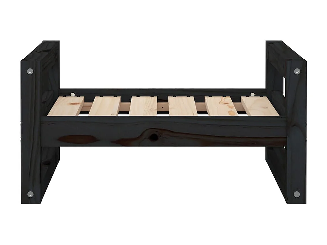 Harelbeke  Lit pour cen Noir 55,5x45,5x28 cm Bois de pin solide