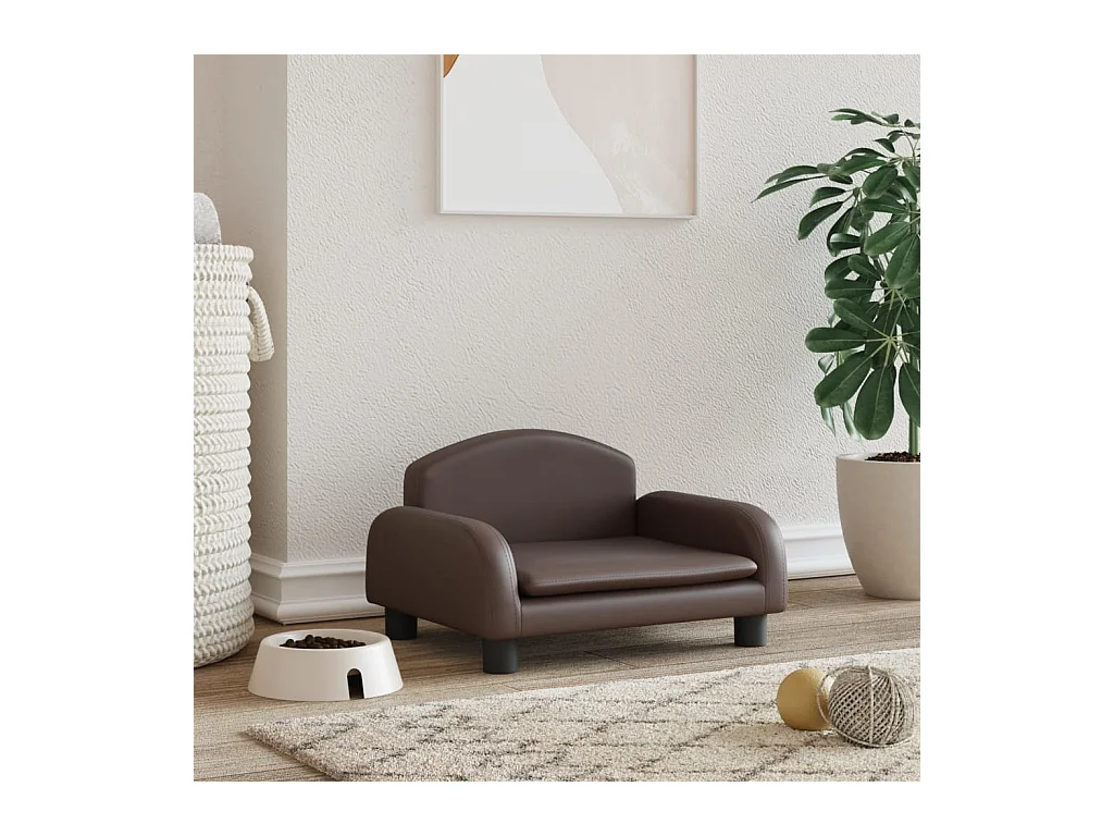 Nezihe  Lit pour cen marron 50x40x30 cm similicuir