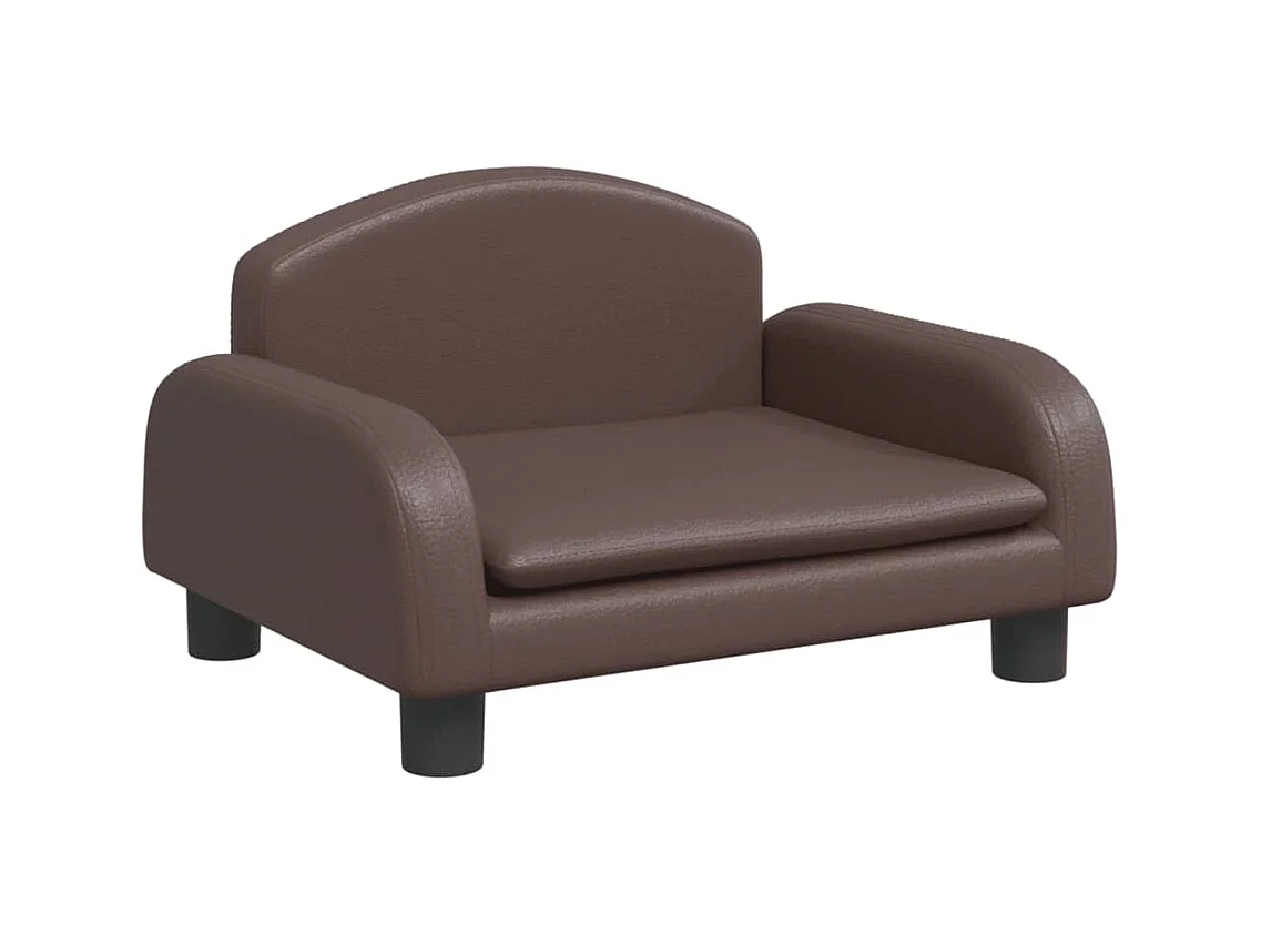 Nezihe  Cama para perros de cuero sintético marrón 50x40x30 cm