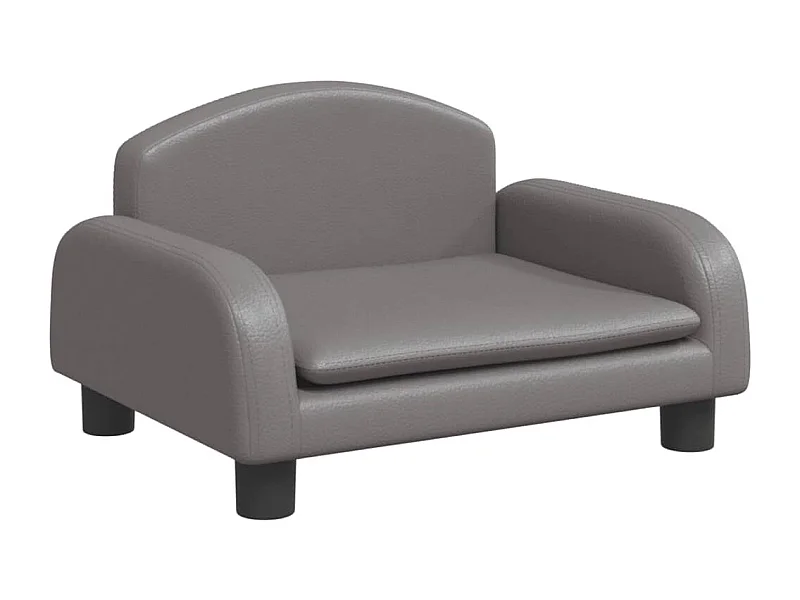 Nezihe  Cama para perros de cuero sintético gris 50x40x30 cm