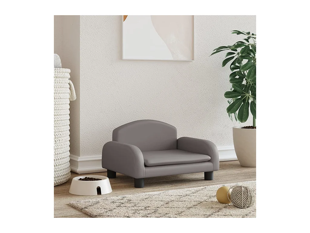 Nezihe  Lit pour cen gris 50x40x30 cm similicuir