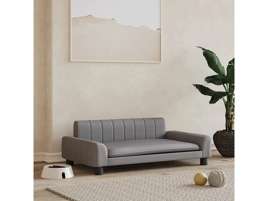 Trent Alan  Lit pour cen gris 90x53x30 cm similicuir