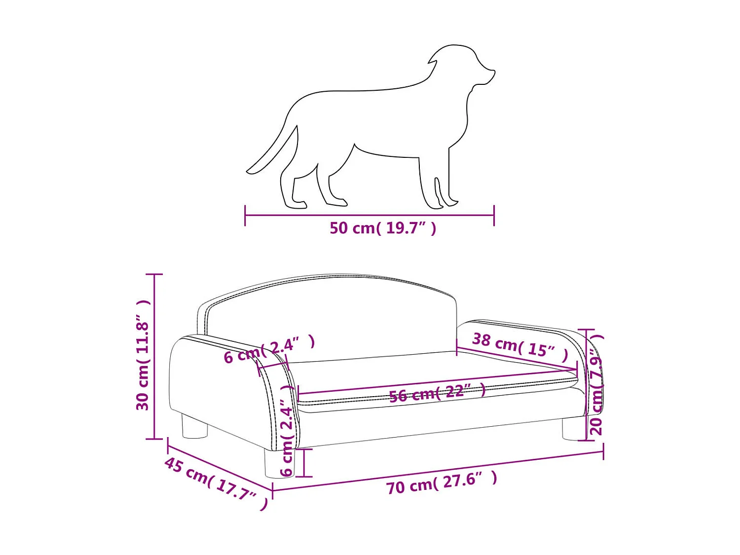 Nezihe  Lit pour cen cappuccino 70x45x30 cm similicuir