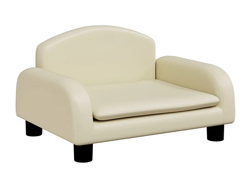 Nezihe  Hondenmand 50x40x30 cm kunstleer crèmekleurig