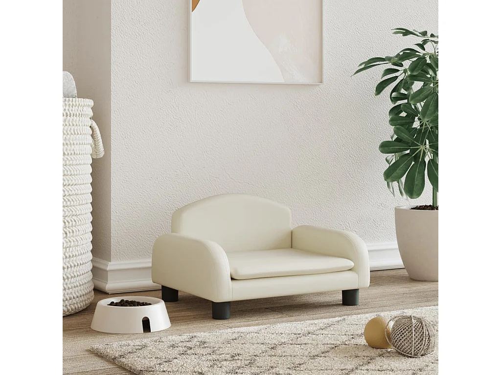 Nezihe  Lit pour cen crème 50x40x30 cm similicuir