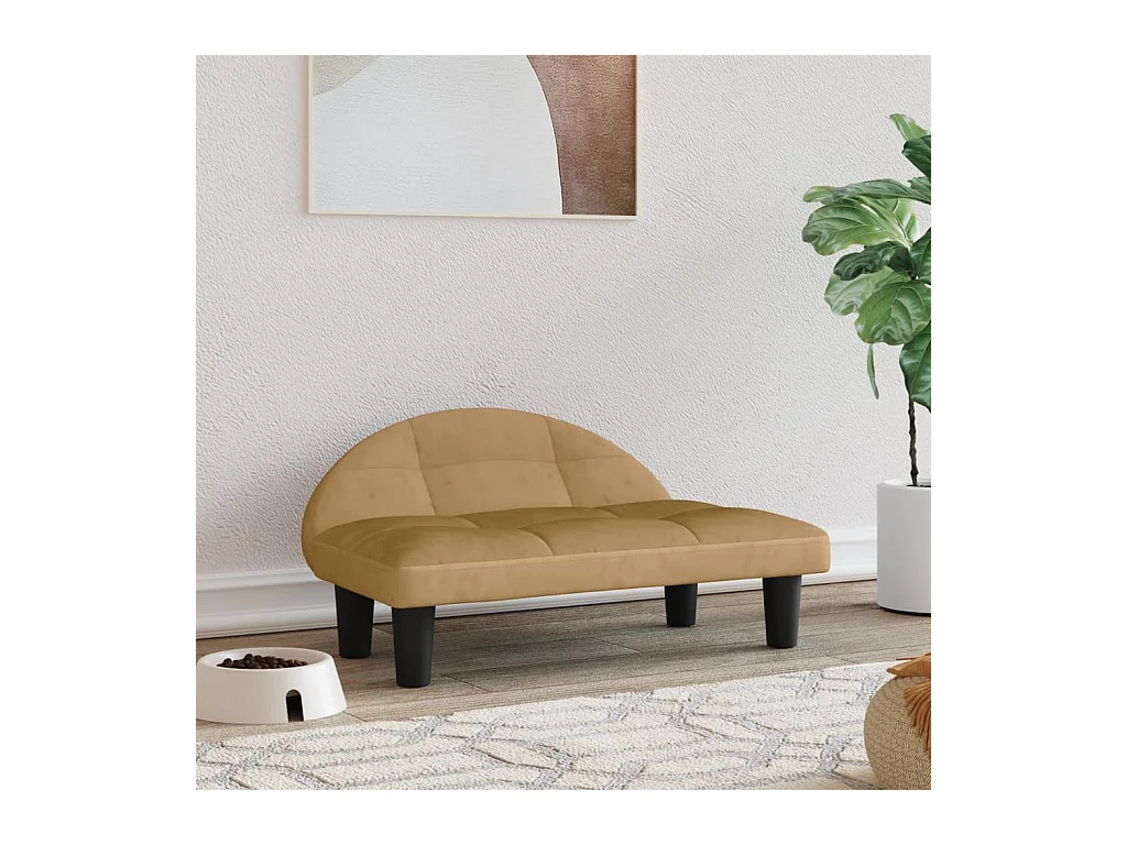 Fort Morgan  Lit pour cen marron 70x52x30 cm velours