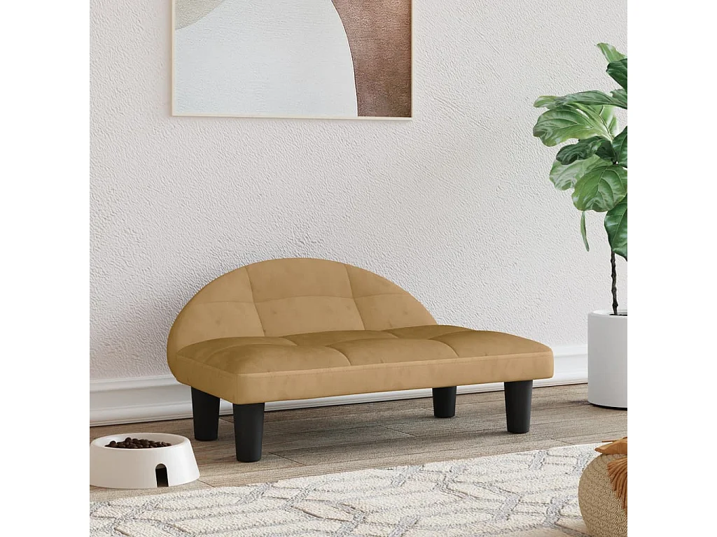 Fort Morgan  Lit pour cen marron 70x52x30 cm velours