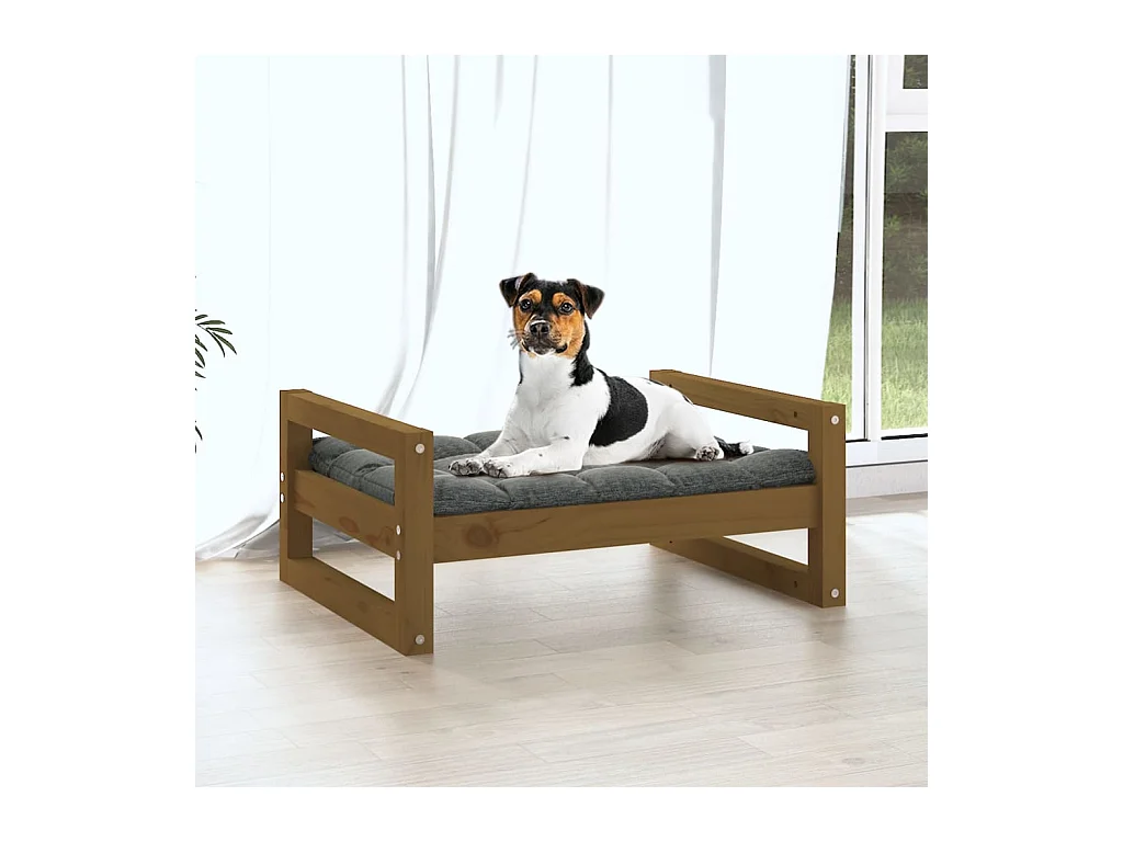 Harelbeke  Lit pour cen Marron miel 55,5x45,5x28 cm Bois de pin solide